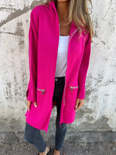 Jula | Cardigan with Zipper, Long Sleeves