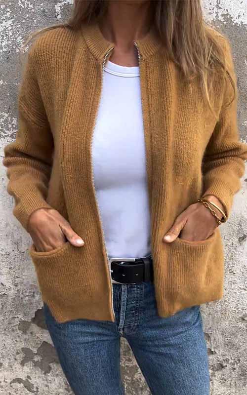 Regina - Cozy Zip Cardigan