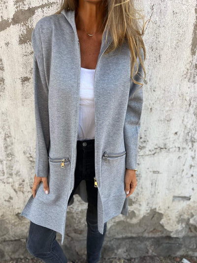 Jula | Cardigan with Zipper, Long Sleeves