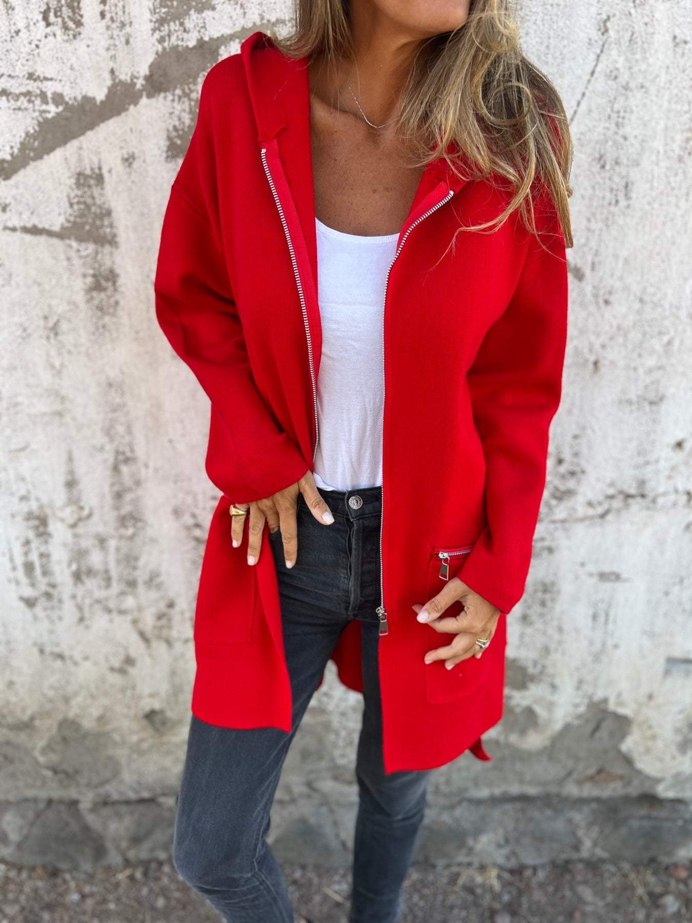Jula | Cardigan with Zipper, Long Sleeves