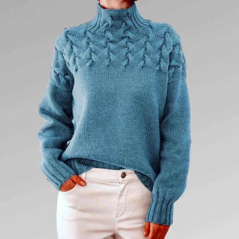Babette™ | Cozy Knit Sweater with Turtleneck and Chunky Cable Pattern
