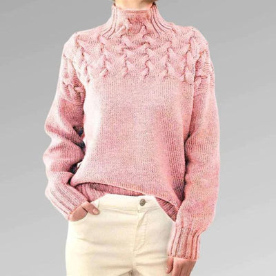 Babette™ | Cozy Knit Sweater with Turtleneck and Chunky Cable Pattern