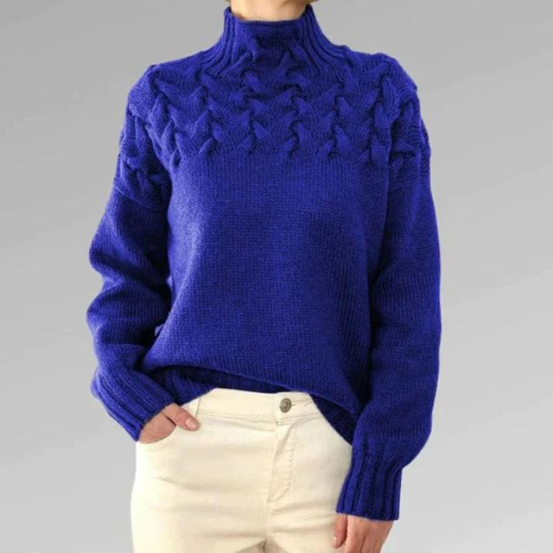 Babette™ | Cozy Knit Sweater with Turtleneck and Chunky Cable Pattern