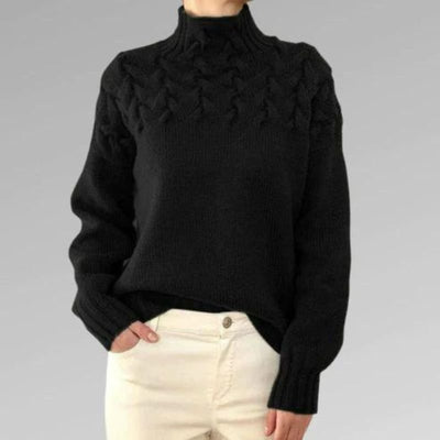 Babette™ | Cozy Knit Sweater with Turtleneck and Chunky Cable Pattern