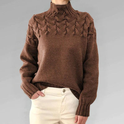 Babette™ | Cozy Knit Sweater with Turtleneck and Chunky Cable Pattern