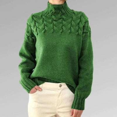 Babette™ | Cozy Knit Sweater with Turtleneck and Chunky Cable Pattern