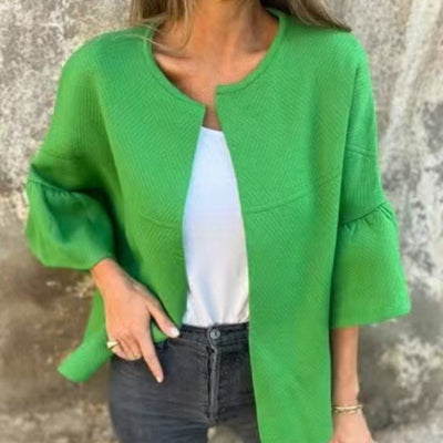 Brooke | Women's Jacket with Round Neck & Trendy Flare Sleeves