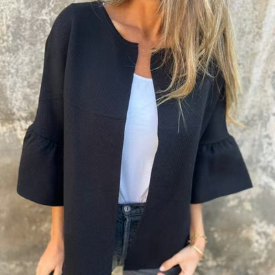 Brooke | Women's Jacket with Round Neck & Trendy Flare Sleeves
