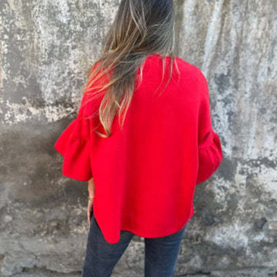 Brooke | Women's Jacket with Round Neck & Trendy Flare Sleeves