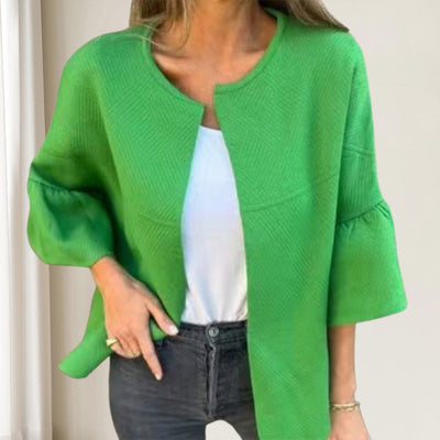 Brooke | Women's Jacket with Round Neck & Trendy Flare Sleeves