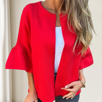 Brooke | Women's Jacket with Round Neck & Trendy Flare Sleeves