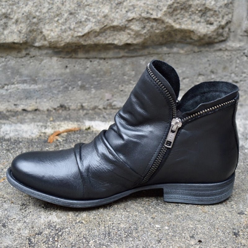 Viannele | Vegan Leather Boots with Zipper