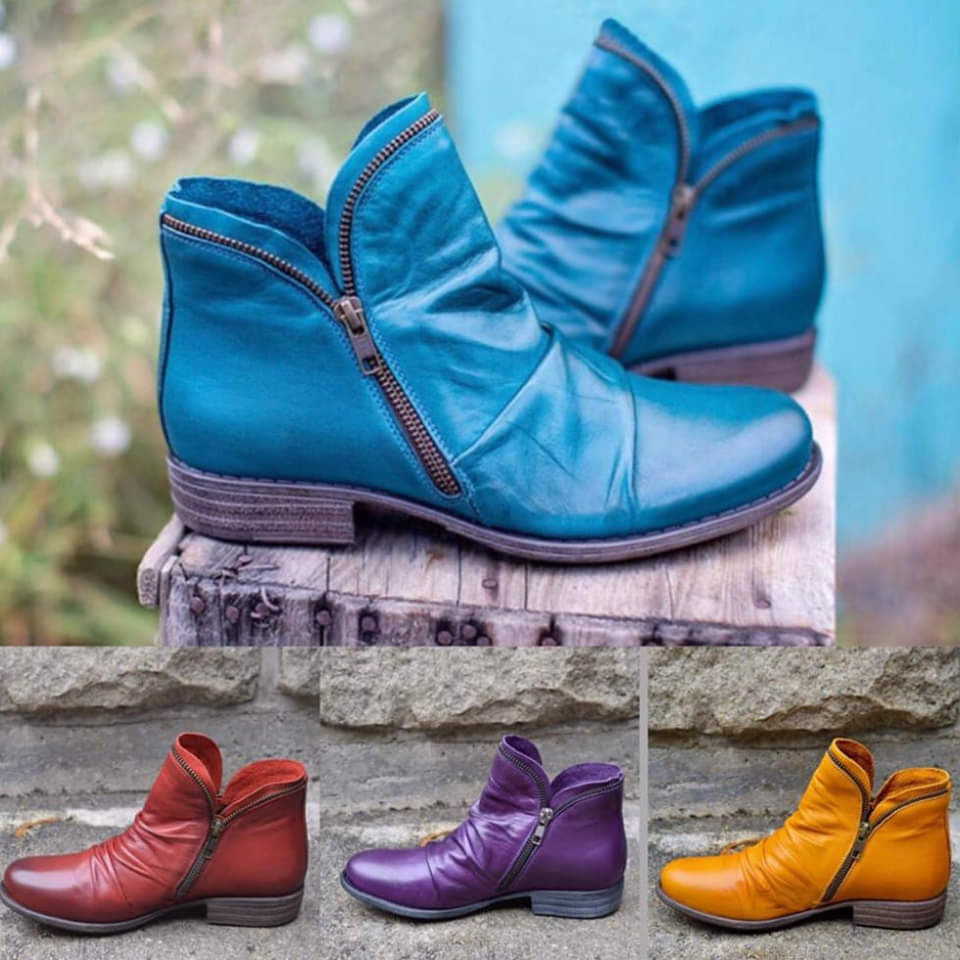 Viannele | Vegan Leather Boots with Zipper